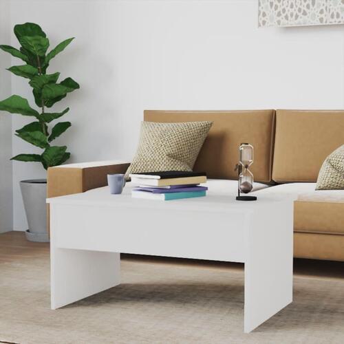Sofabord 80x50,5x41,5 cm konstrueret træ hvid højglans