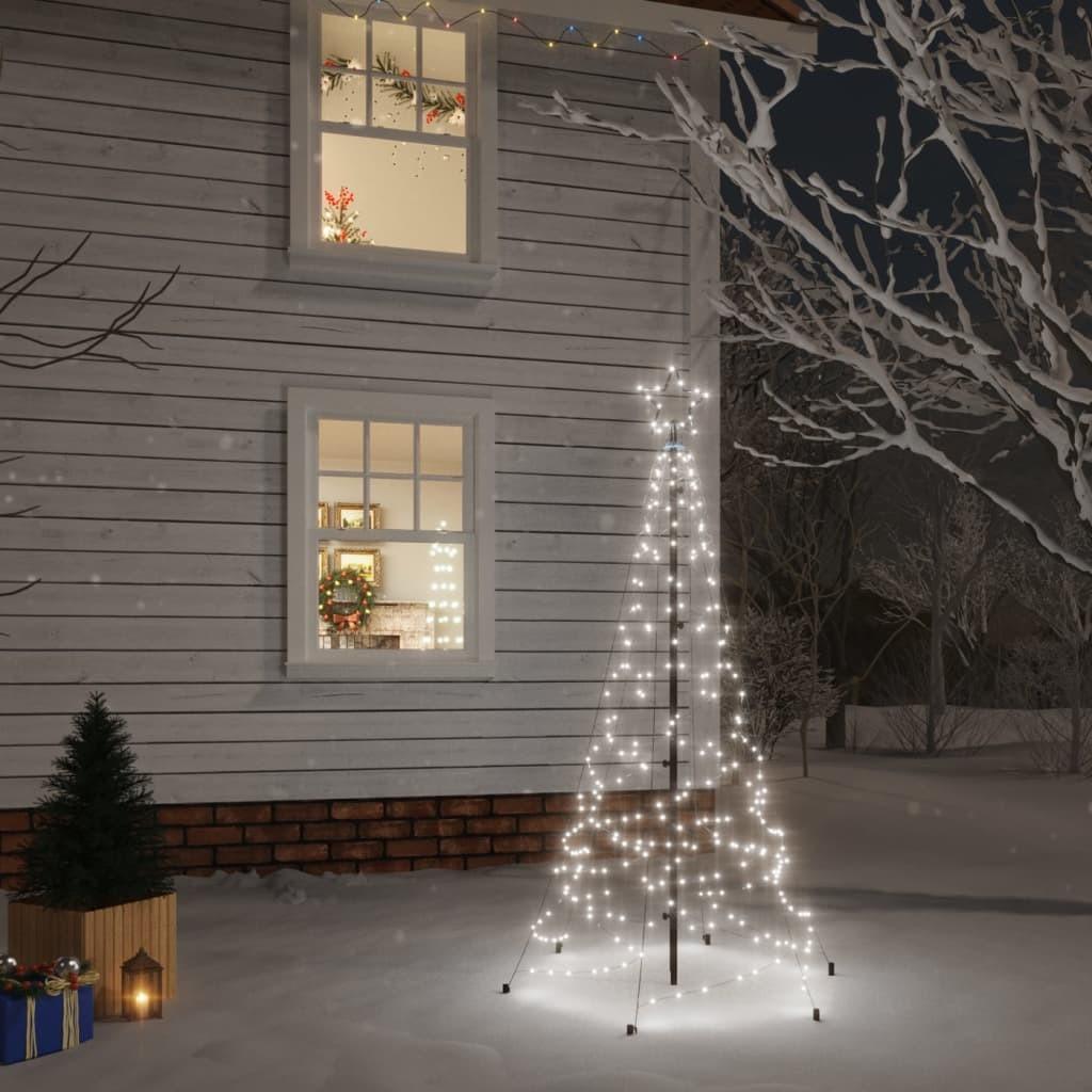 Juletræ med spyd 200 LED'er 180 cm kold hvid