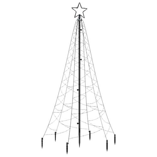 Juletræ med spyd 200 LED'er 180 cm kold hvid