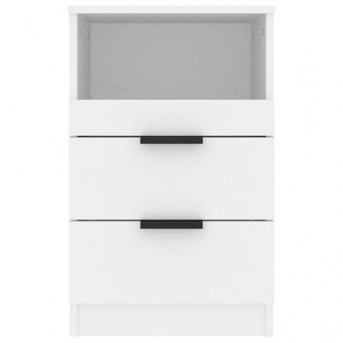 Sengeborde 2 stk. konstrueret træ hvid