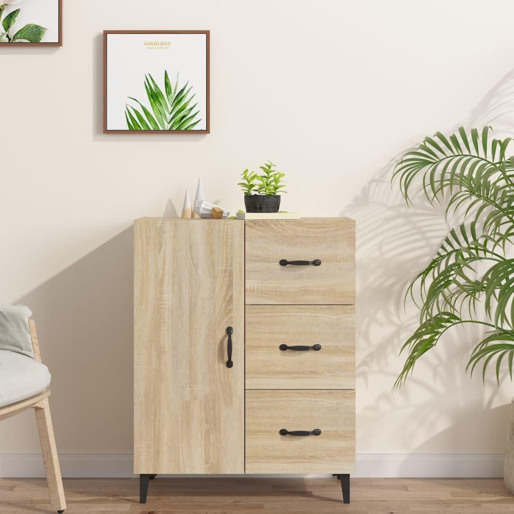 vidaXL skænk 69,5x34x90 cm konstrueret træ sonoma-eg