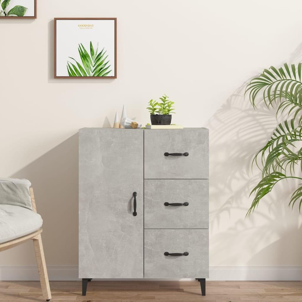 vidaXL skænk 69,5x34x90 cm konstrueret træ betongrå