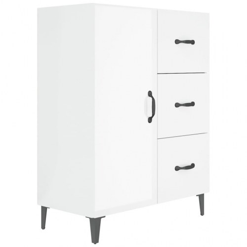Skænk 69,5x34x90 cm konstrueret træ hvid højglans