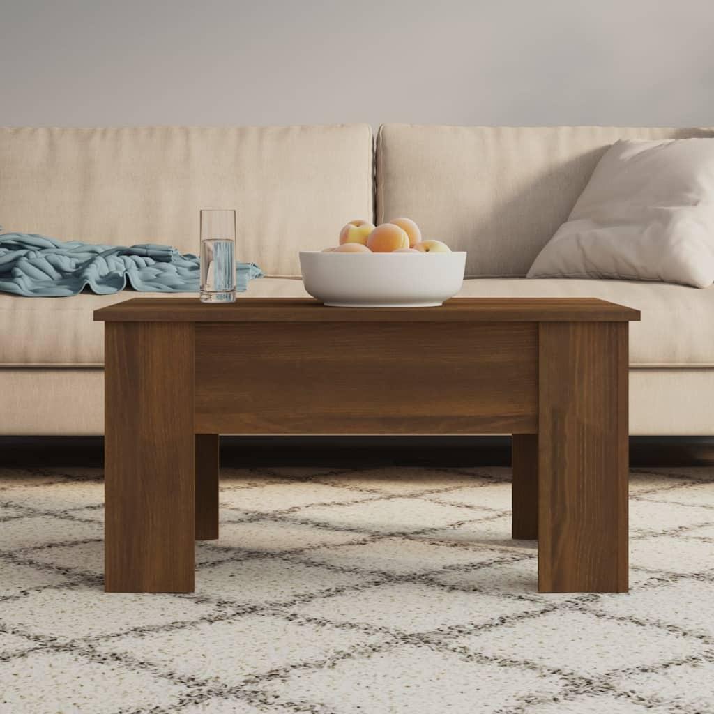 vidaXL sofabord 79x49x41 cm konstrueret træ brun egetræsfarve