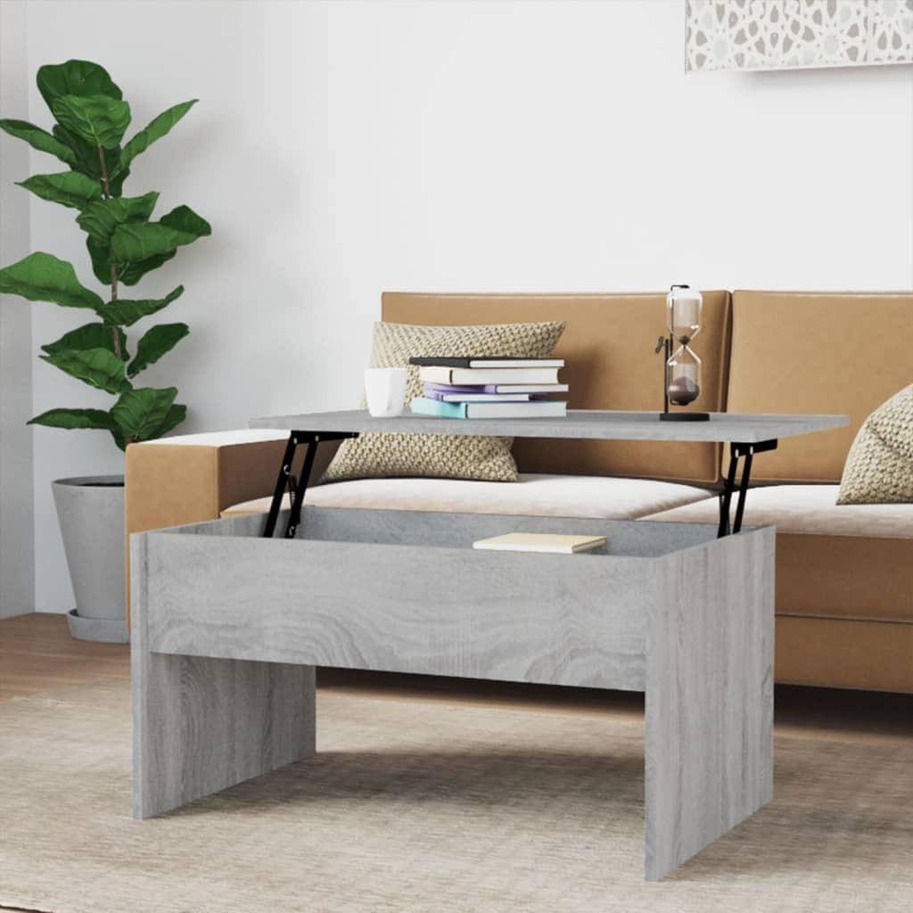 Sofabord 80x50,5x41,5 cm konstrueret træ grå sonoma-eg