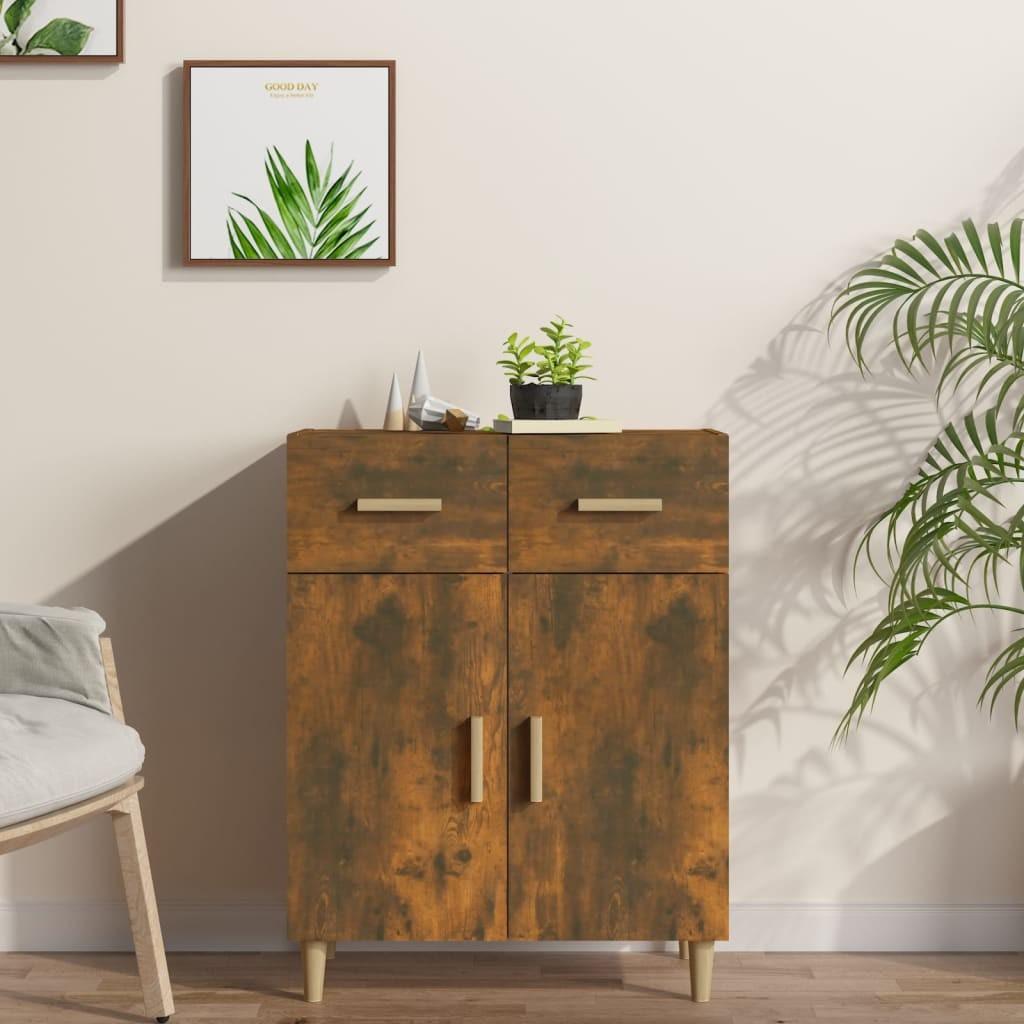 Skænk i konstrueret træ - 69,5 × 34 × 89 cm, røget egetræsfarve