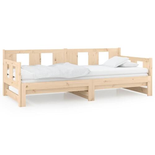 Daybed med udtræk 2x(80x200) cm massivt fyrretræ