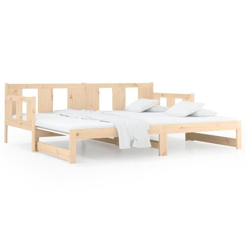 Daybed med udtræk 2x(80x200) cm massivt fyrretræ