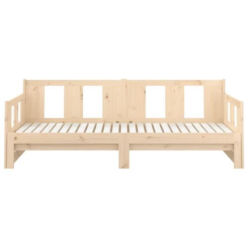 Daybed med udtræk 2x(80x200) cm massivt fyrretræ