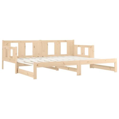 Daybed med udtræk 2x(80x200) cm massivt fyrretræ