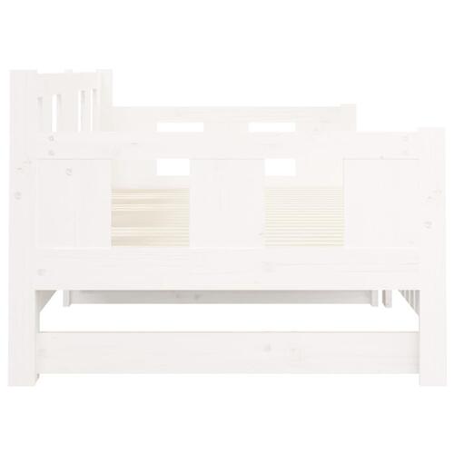 Daybed med udtræk 2x(80x200) cm massivt fyrretræ hvid