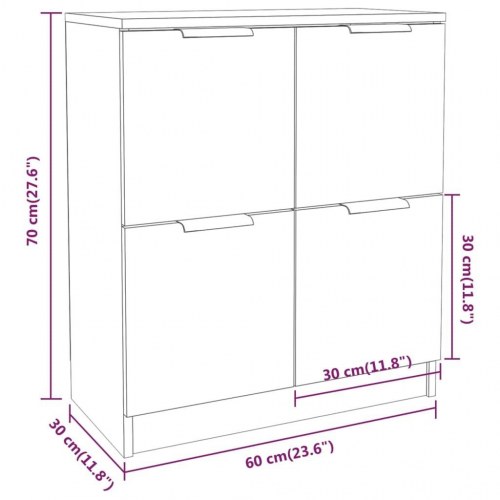 Skænke 2 stk. 60×30×70 cm i konstrueret træ - grå sonoma-eg