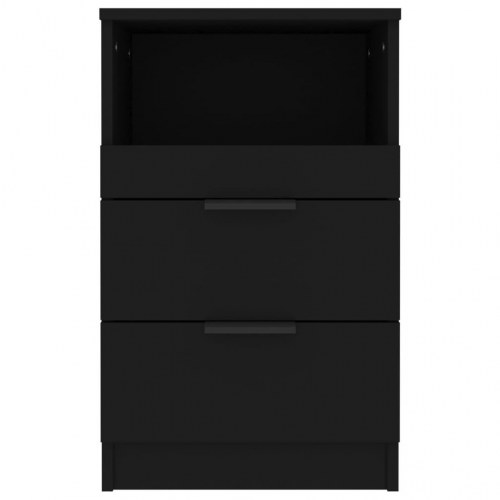 Sengeborde 2 stk. konstrueret træ sort