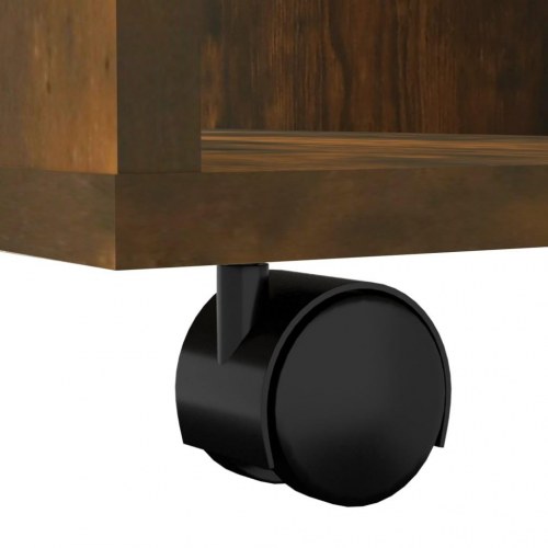 Rullebord til kontor 60 × 53 × 72 cm - konstrueret træ, røget egetræsfinish
