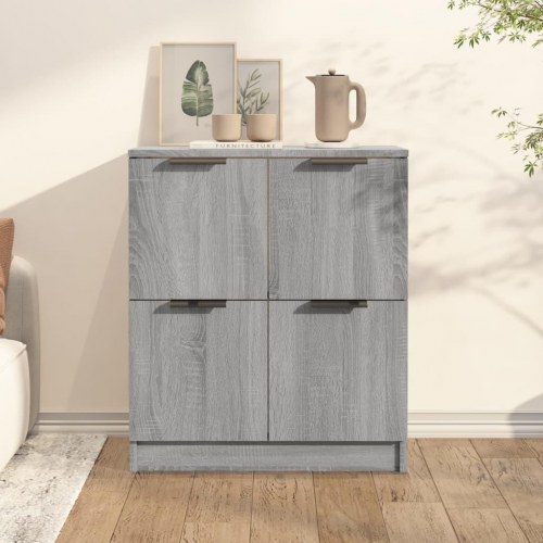 Skænk med 4 låger 60 x 30 x 70 cm - grå sonoma-eg