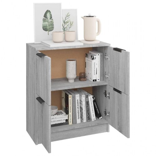 Skænk med 4 låger 60 x 30 x 70 cm - grå sonoma-eg
