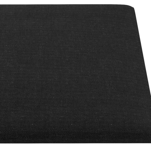Vægpaneler 12 stk. 30x15 cm 0,54 m² stof sort