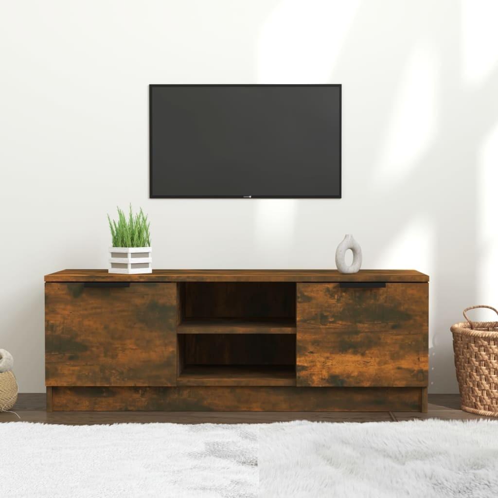 Tv-bord 102x35x36,5 cm konstrueret træ røget egetræsfarve billede