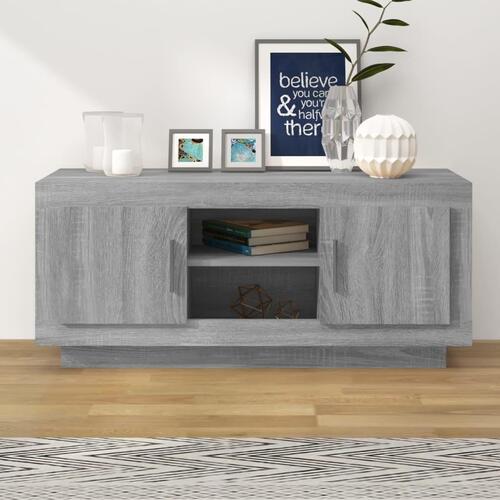 Tv-bord 102x35x45 cm konstrueret træ grå sonoma-eg
