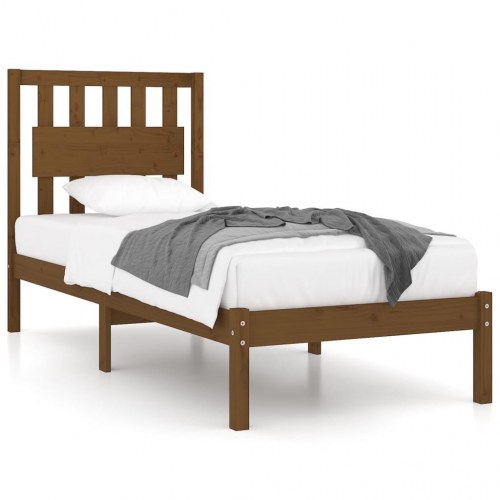 Sengeramme 100x200 cm massivt fyrretræ gyldenbrun