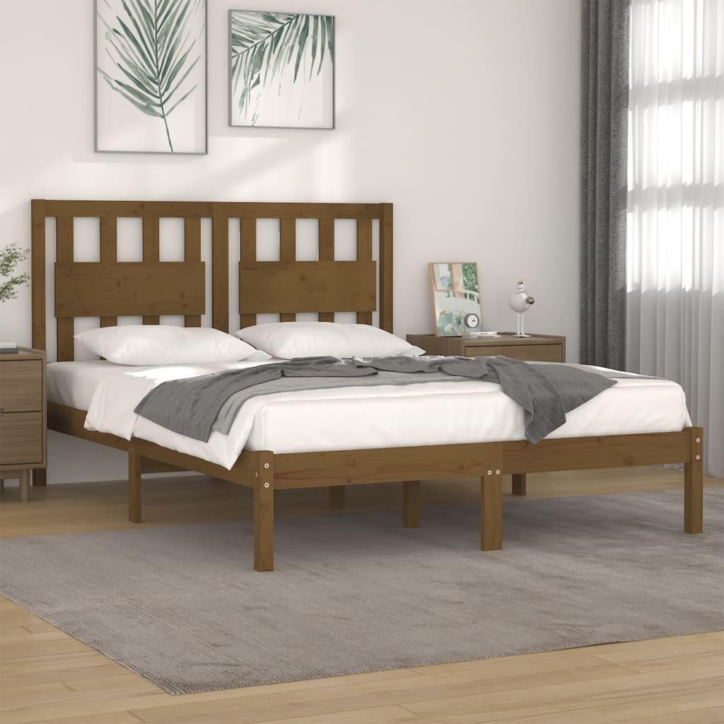 Sengeramme Small Single Massivt Fyrretræ - honningfarvet / 200 x 200 cm