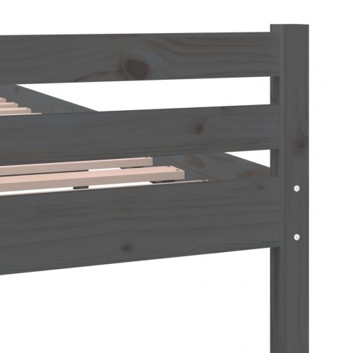 Sengeramme i massivt fyrretræ 140 x 190 cm - grå