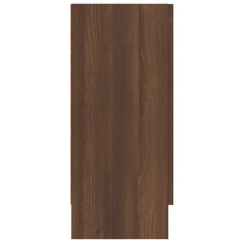 Vitrineskab 120x30,5x70 cm konstrueret træ brun egetræsfarve