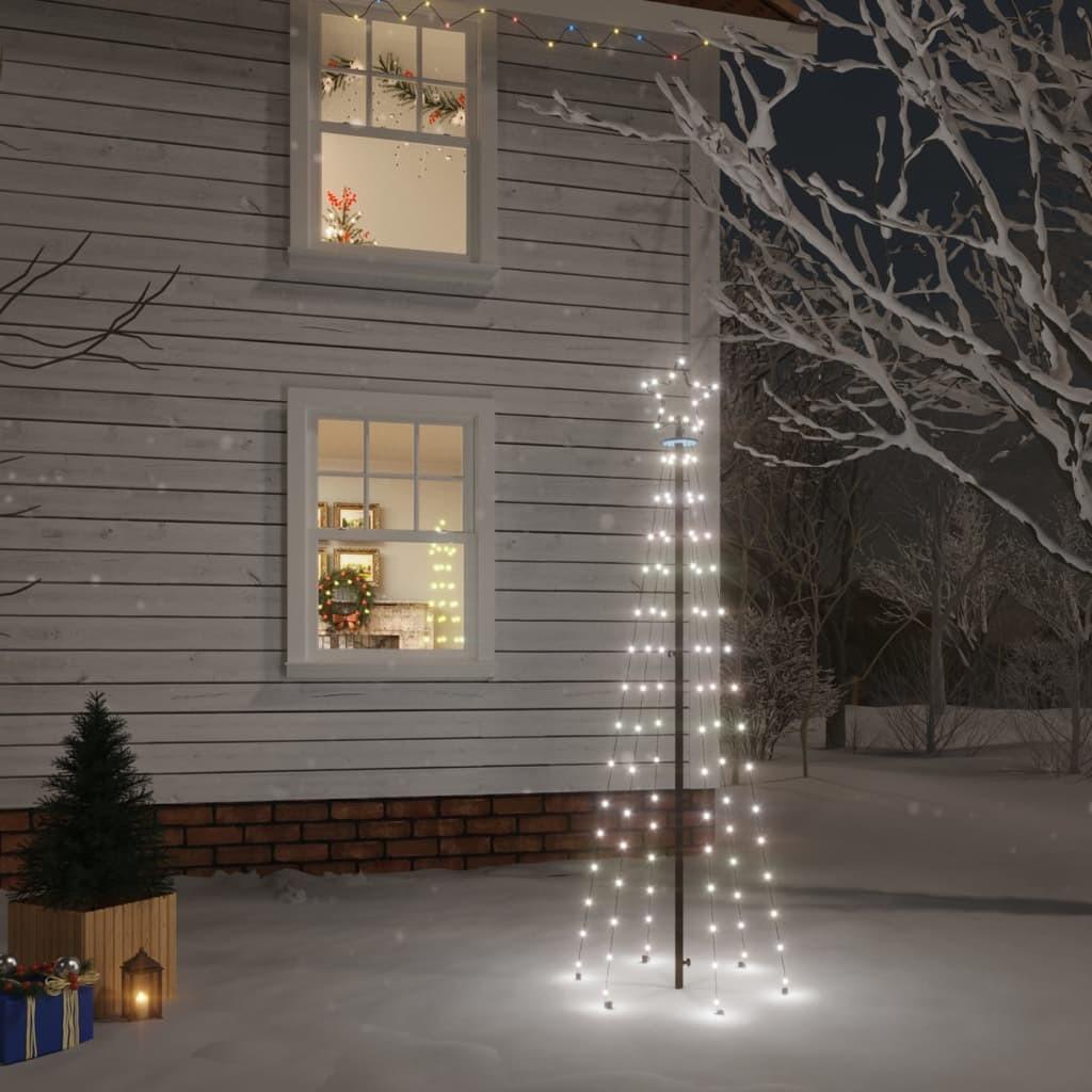 Juletræ med spyd 108 LED'er 180 cm koldt hvidt lys