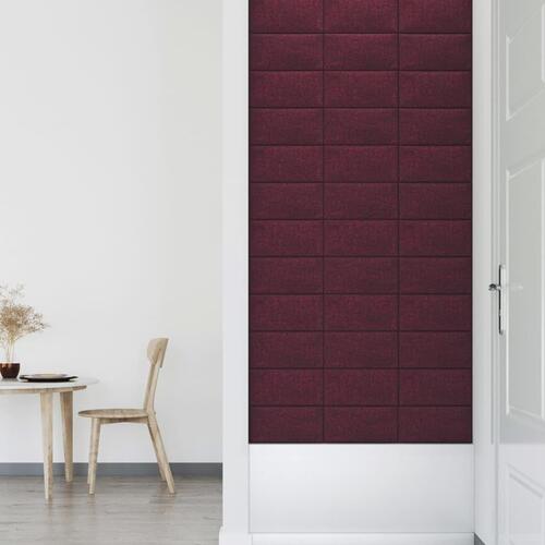 Vægpaneler 12 stk. 30x15 cm 0,54 m² stof lilla