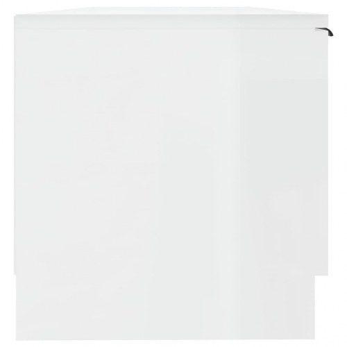 Tv-bord 102x35x36,5 cm konstrueret træ hvid højglans