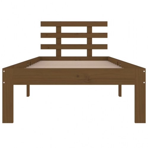 Sengeramme 100x200 cm massivt fyrretræ gyldenbrun