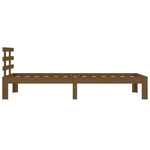 Sengeramme 100x200 cm massivt fyrretræ gyldenbrun