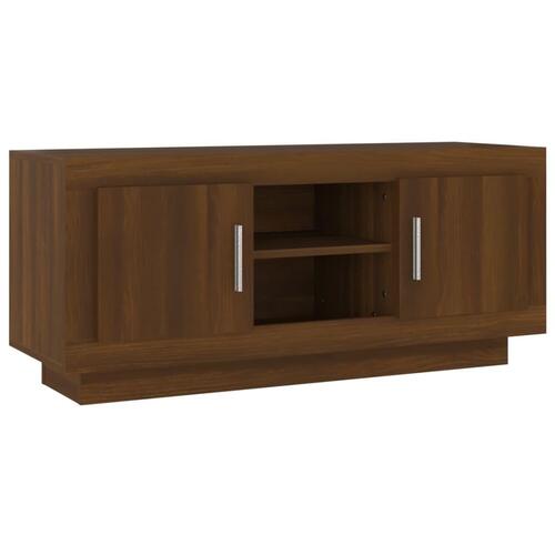 Tv-bord 102x35x45 cm konstrueret træ brun egetræsfarve