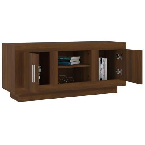 Tv-bord 102x35x45 cm konstrueret træ brun egetræsfarve