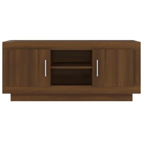 Tv-bord 102x35x45 cm konstrueret træ brun egetræsfarve