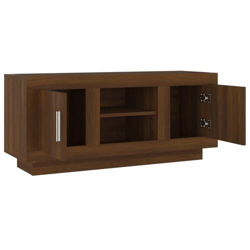 Tv-bord 102x35x45 cm konstrueret træ brun egetræsfarve
