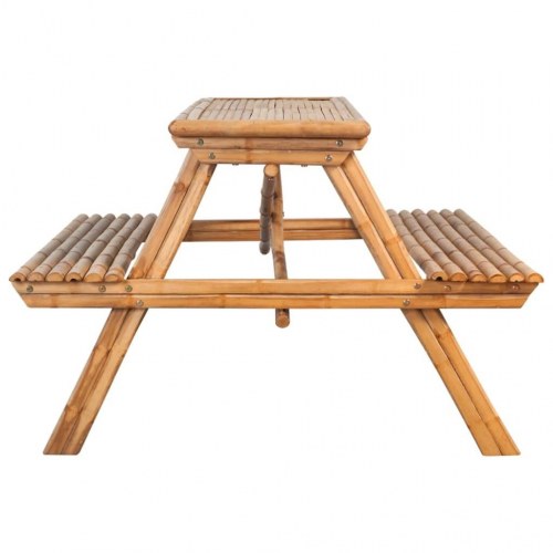 Picnicbord i bambus - 115 × 115 × 81 cm