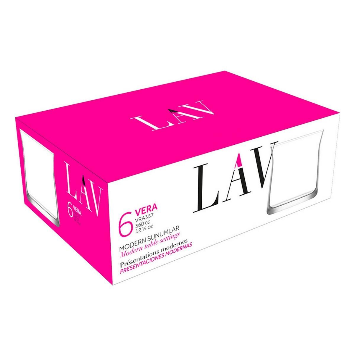 Glassæt LAV Vera 360 ml 6 Dele