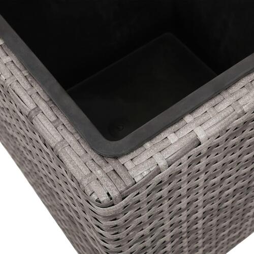 Forhøjede plantekrukker 3 stk. polyrattan grå