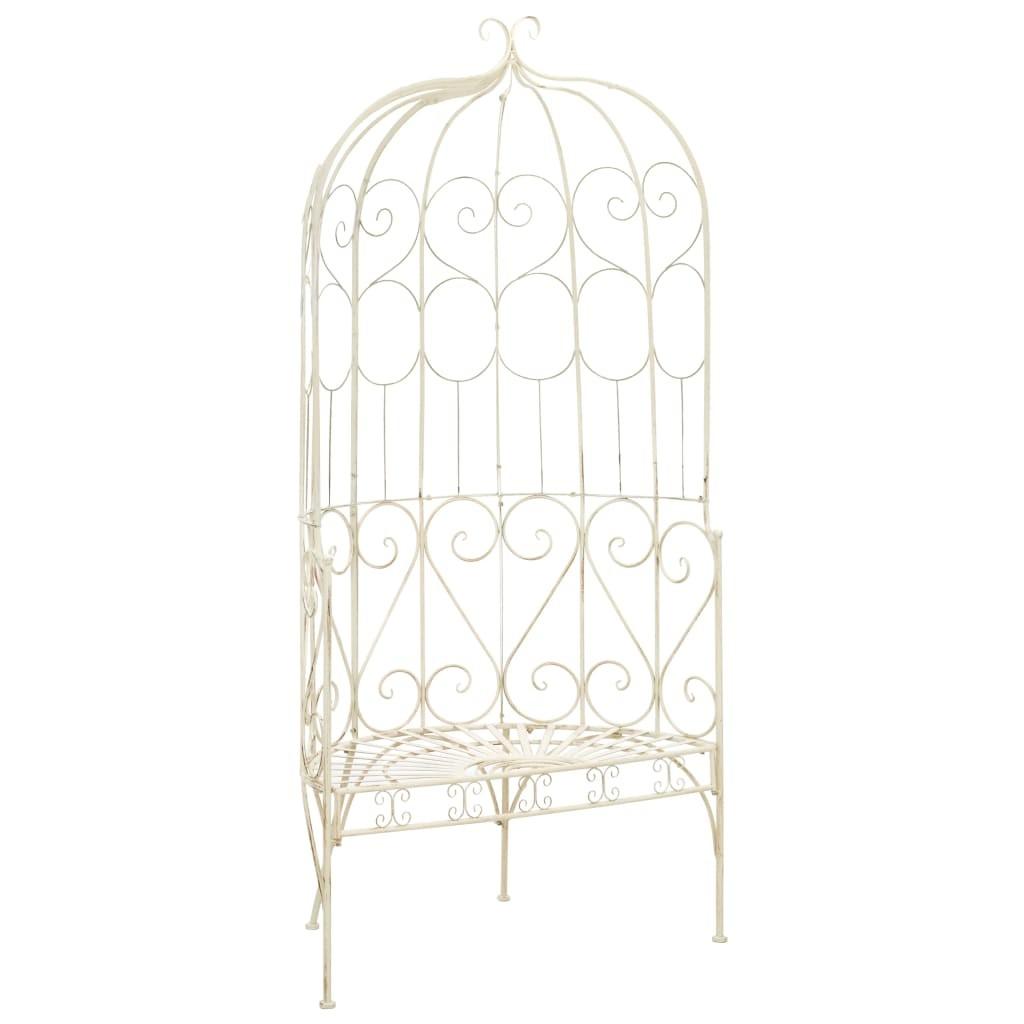 Havebænk 95 cm jern antikhvid