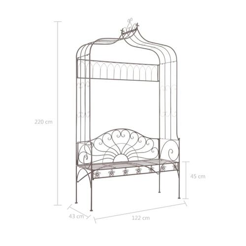 Havebænk 122 cm jern antik brun