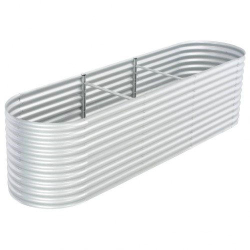 Forhøjet plantekasse 320 x 80 x 81 cm - sølvfarvet