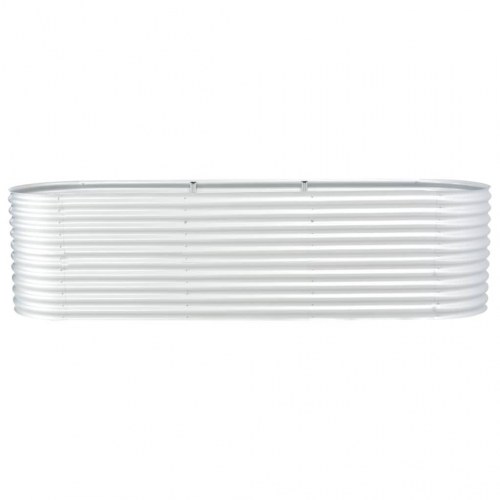 Forhøjet plantekasse 320 x 80 x 81 cm - sølvfarvet