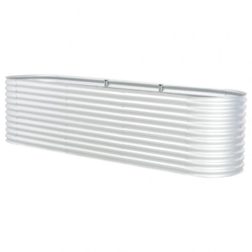 Forhøjet plantekasse 320 x 80 x 81 cm - sølvfarvet