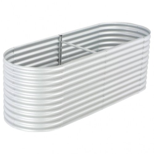 Forhøjet plantekasse 240x80x81 cm galvaniseret stål sølvfarvet