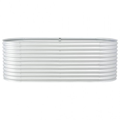 Forhøjet plantekasse 240x80x81 cm galvaniseret stål sølvfarvet