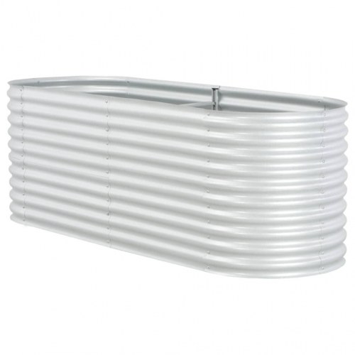 Forhøjet plantekasse 240x80x81 cm galvaniseret stål sølvfarvet