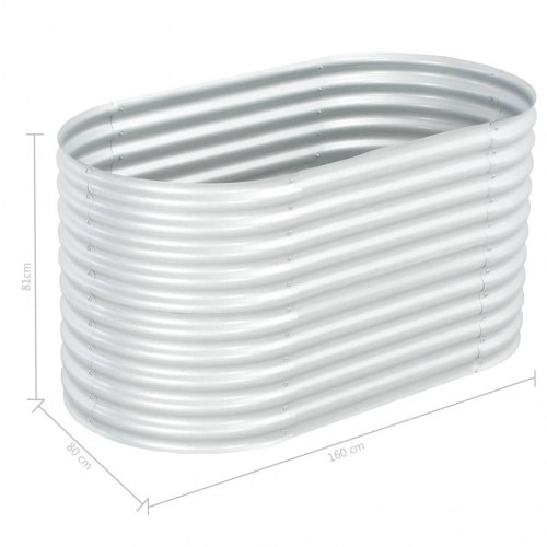 Forhøjet plantekasse 160 x 80 x 81 cm - galvaniseret stål, sølvfarvet