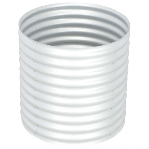 Forhøjet plantekasse 80x80x81 cm galvaniseret stål sølvfarvet