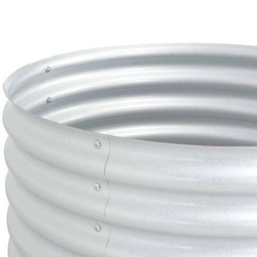 Forhøjet plantekasse 80x80x81 cm galvaniseret stål sølvfarvet